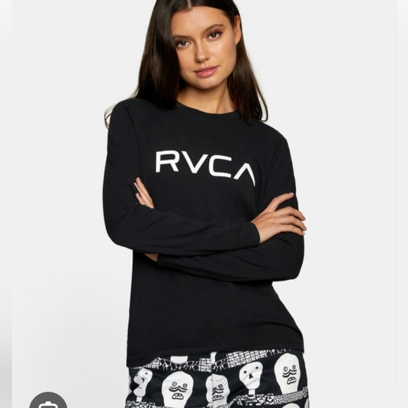 RVCA Black Crew Neck Shirt - Picture 1 of 4